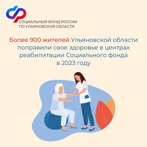 Более 900 жителей Ульяновской области поправили здоровье в центрах реабилитации Социального фонда России в 2023 году.