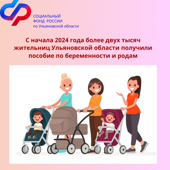 С начала 2024 года более двух тысяч жительниц Ульяновской области получили пособие по беременности и родам. С начала 2024 года более двух тысяч жительниц Ульяновской области получили пособие по беременности и родам.